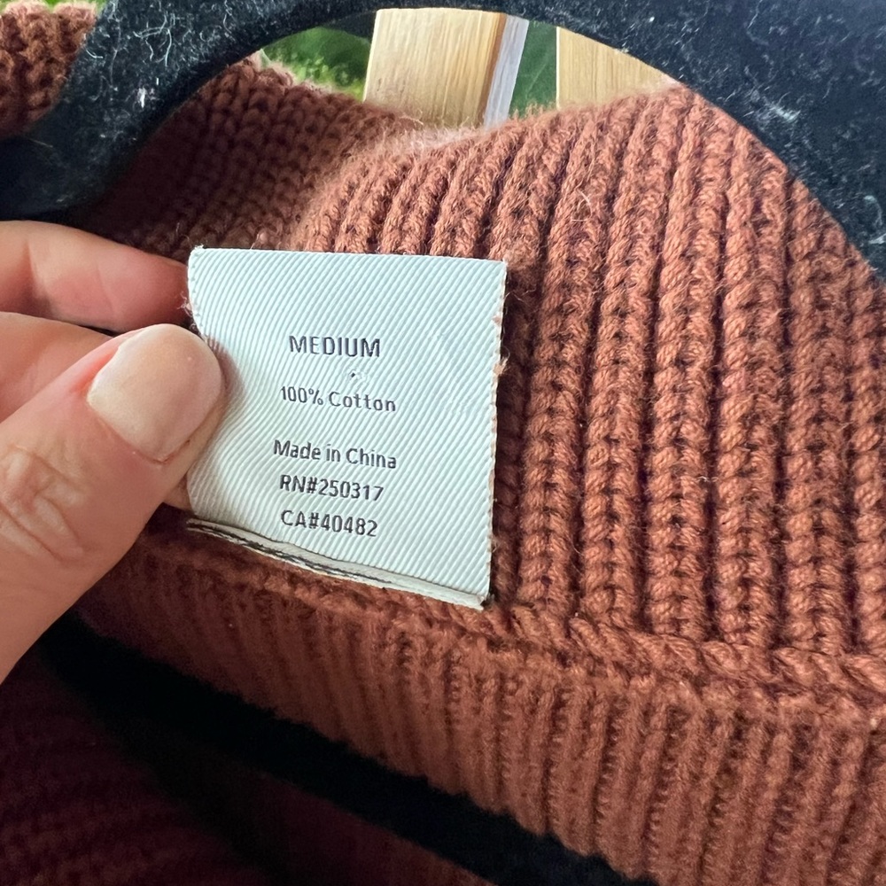 Varley Rust Cropped Zip-Front Ribbed Sweater - Picture 2 of 10